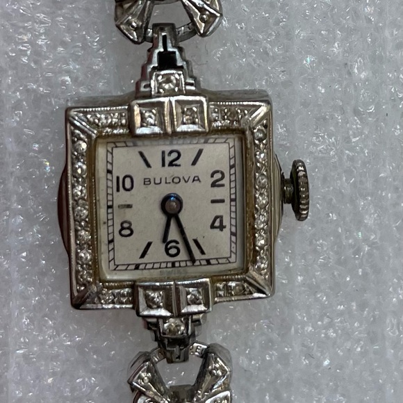 Vintage white gold diamond watch - Picture 5 of 5